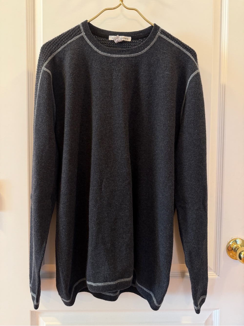 Autumn Cashmere Like NEW! Mens XL 100% Pure Cashmere Charcoal Luxe Sweater